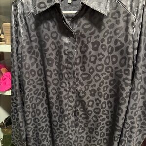 Stylish Black Leopard Print Men's Shirt
